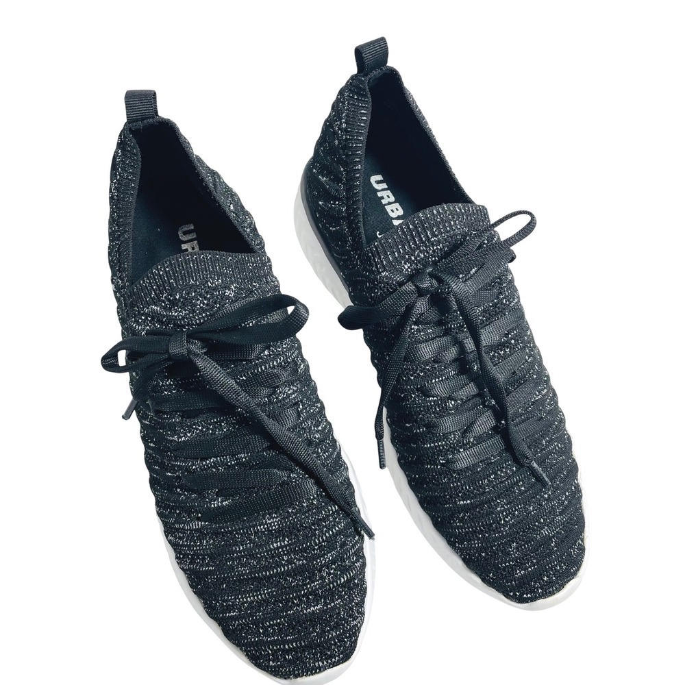 Urban Sport J/Slides Dynomite Sneakers Womens 9 Black Knit Lace Up Walking Shoes